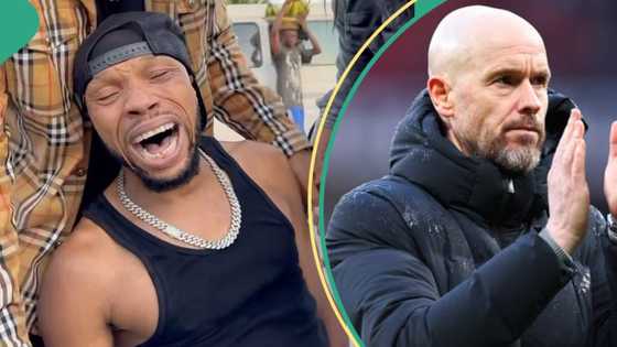"Phenomenal ten Hag": Rare pics of Charles Okocha's head trends as fans compare him to Man Utd coach