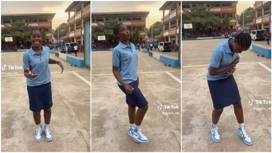 "Smooth and nice": Pretty secondary school student in uniform & fine sneakers dances, viral video causes stir