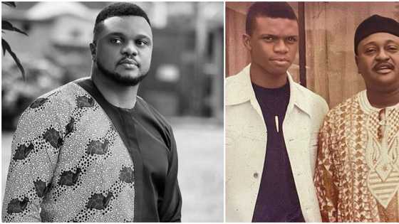 Reactions as actor Ken Erics shares epic throwback photo with Jide Kosoko