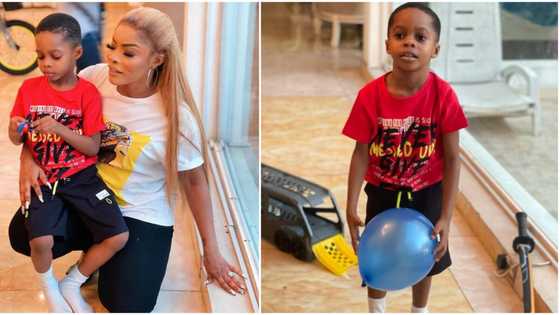 Laura Ikeji’s son Ryan celebrates birthday for the 1st time in Nigeria, mum gushes, shares pictures