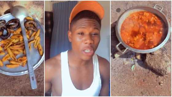 "Wait, where you say make I go?" Young man shows off mum's cookings, vows not to leave her house