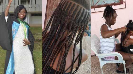 After graduating with first class, this lady turns house-to-house hairdresser due to unemployment (photos)