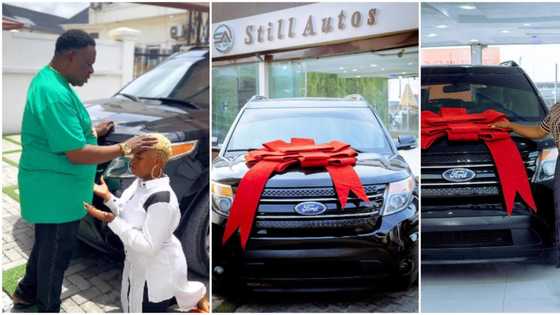 Nollywood's Mr Ibu turns prayer warrior in sweet video as daughter Lady Jasmine buys brand new car