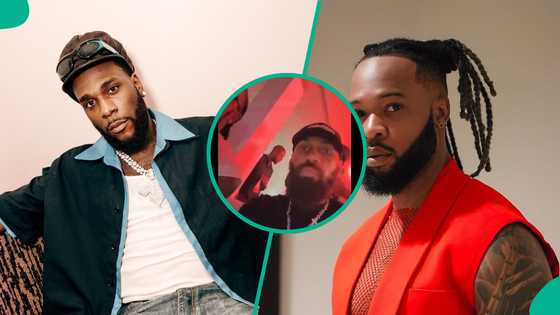 Burna Boy, Flavour, Phyno spotted together during Christmas party, fans react: "Men mount"