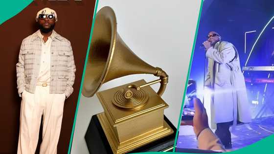 Davido performs at Grammy House ahead of February award ceremony, fans speculate: "Baddest for life"