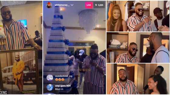 Pere, Nini, others visit Whitemoney as fans gift him human-sized money cake hours after he was hospitalised