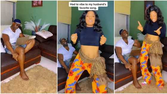 Man closes his laptop with speed and concentrates on wife who is whining waist, viral video trends on TikTok