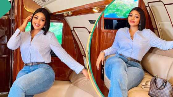 "Be a voice not an echo": Regina Daniels shows off wealth with beautiful photos in private jet