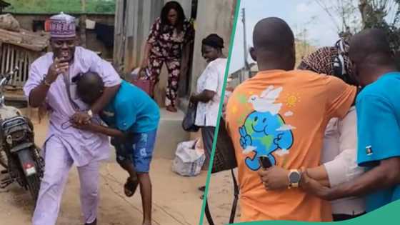 After 8 years, Nigerian lady returns to reunite with family, mother overcome with joy on seeing her