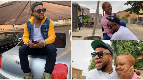 Charles Okocha leaves daughter emotional as he shows up at her school unannounced after a month away from home