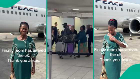 Nigerian lady celebrates as mum finally arrives in UK, video shows grand arrival