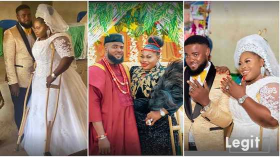 "My wife lost one of her legs in motorcycle accident": Nigerian man who married beautiful disabled lady says