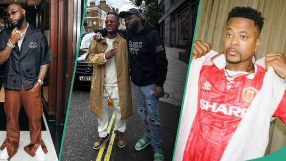 "All men dem": Nigerian Man United fans go gaga as Davido meets Patrice Evra, clip trends