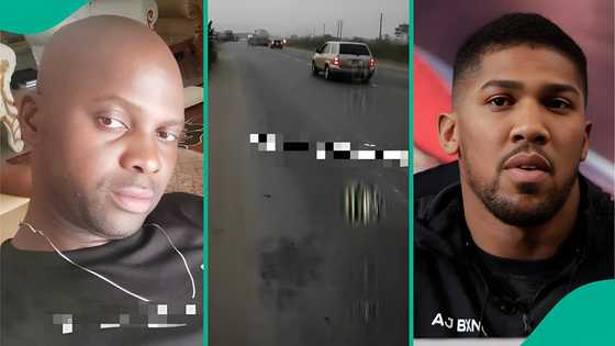 Anthony Joshua: Man inspects road where boxer had car accident, points out key detail