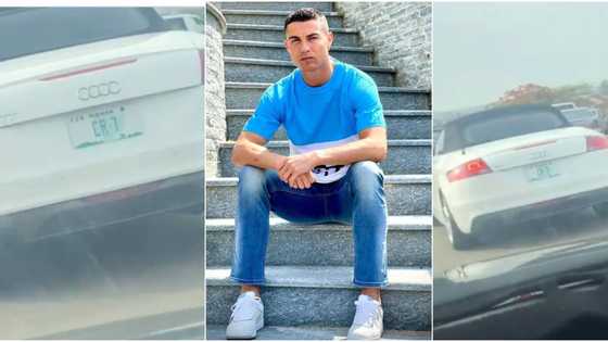 Ronaldo is in Abuja: Massive reactions as car with CR7 plate number sighted in FCT