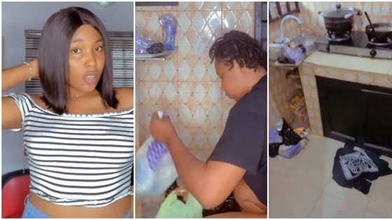 "I can now breathe fresh air": Lady visits sick boyfriend, patiently cleans his house, video goes viral