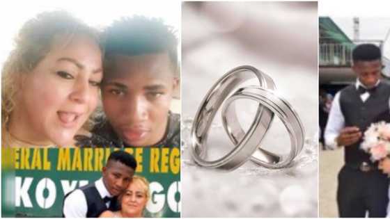 Nigerians react, reveal intention of 22-year-old man who married 48-year-old white lover (photos)