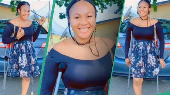 Nigerian lady with one leg radiates positivity, gains romantic interest from many admirers