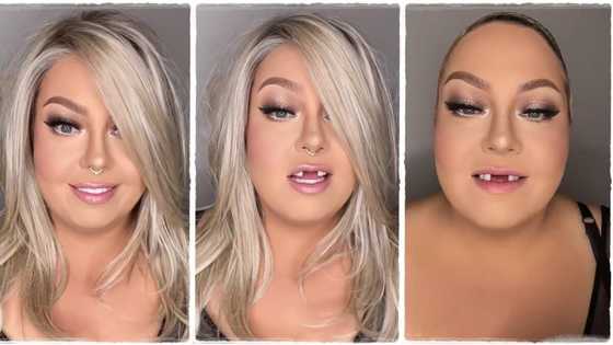 Confident lady removes her makeup and artificial teeth, shows people her true self in viral TikTok video