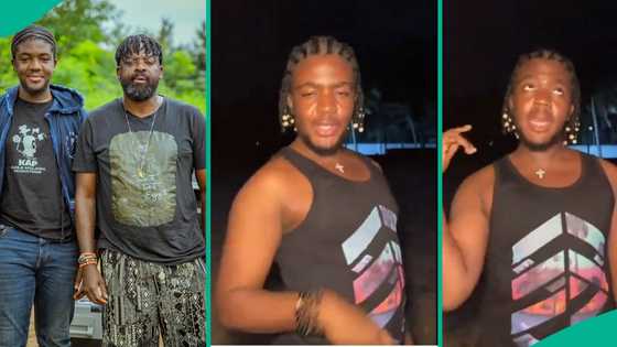 Kunle Afolayan's son's display as he rocks braided hairstyle stirs speculations: "One spanner lost"