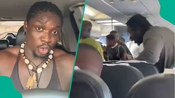 Oyinbo man trends for what he did during VeryDarkMan’s plane fight, video goes viral