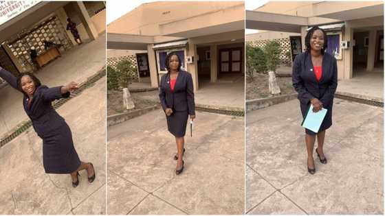 Woman celebrates as she bags master's degree, says it took her almost 4 years, many react
