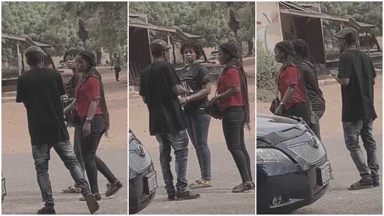Nigerian man approaches 2 ladies on the road, tries to 'toast' them, prank video shows them walking away