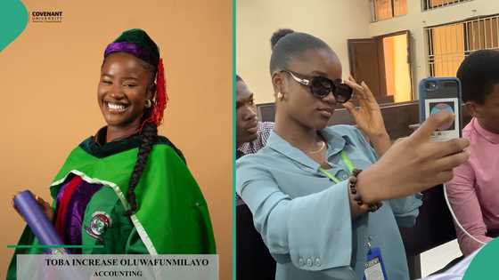 Lady rejoices as she graduates from Covenant University, her unique name catches people's attention