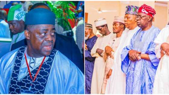 Muslim-Muslim ticket: Nigeria to be Islamised? APC chieftain offers prayer, holds private talk with Shettima
