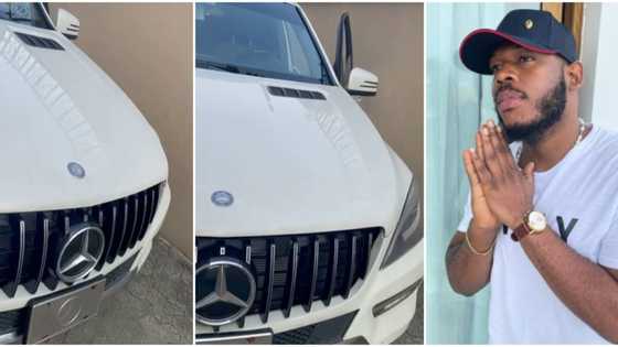 BBNaija star Frodd expresses gratitude to God, flaunts newly-acquired Benz