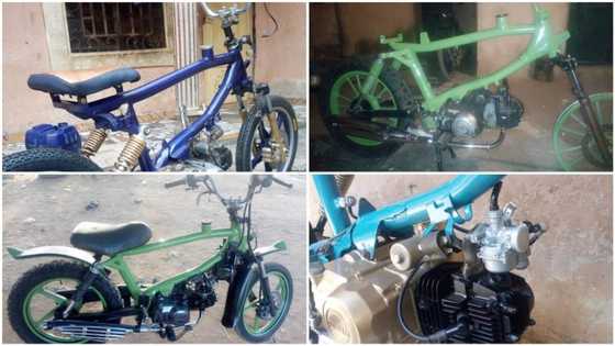 Highly skilled Nigerian man with no formal education builds motorcycles in Katsina, photos stir reactions