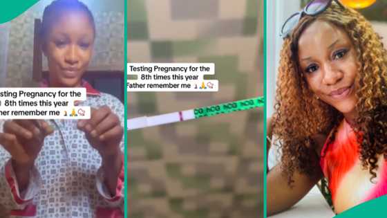 Nigerian lady does 8th pregnancy test in 2024, sees negative result, emotional video trends