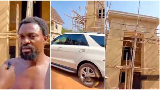 "I started when I was 12": Nigerian palm wine tapper buys Benz, builds mansion & trains wife up to university