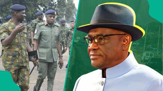 Wike's tense clash with soldiers: Minister mentions Tinubu's appointee who prevented mass killing
