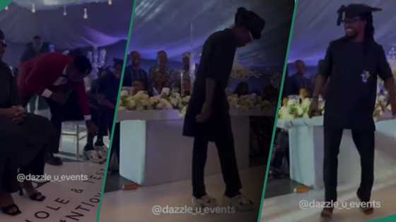 Netizens amused as men wear high heels at a wedding, video trends: "D ladies will need new ones"