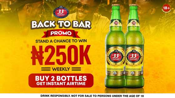 Back to Bar: 33 Export Brings N250,000 Weekly Wins to Participating Bars in Six Cities