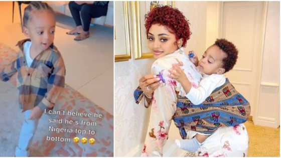 “Nigeria top to bottom”: Regina Daniels' son Munir replies question on where he is from in hilarious video