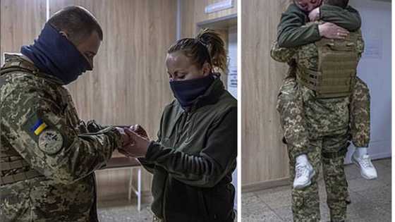 Love in the midst of chaos: Ukrainian couple who met on the frontline gets married before going back to fight