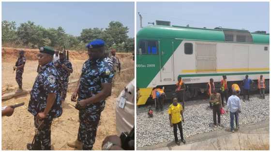 Photos show moment IGP stormed Abuja-Kaduna expressway, supervises deployment of officers