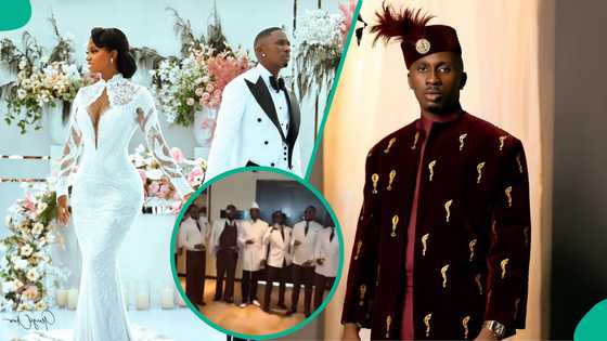 JP2025: First video of groom Juma Jux & groomsmen emerges online, "Why Juma dress like chef"