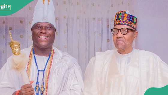 Photos: Ooni of Ife meets Buhari in Katsina, Nigerians react