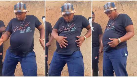 Handsome young man With pot-belly dances in public, rolls his stomach accurately in stunning video