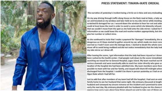 I Didn’t Hit Her and Runaway, I Drove Off When 4 Boys Approached My Car: Timaya Releases Apology Statement