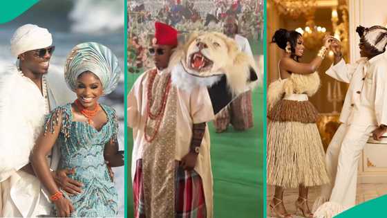 Kego25: Mixed reactions trail moment billionaire groom stormed wedding with lion's head in Anambra