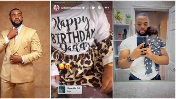 Fans demand William Uchemba shows daughter’s face as actor marks his birthday in style, video trends