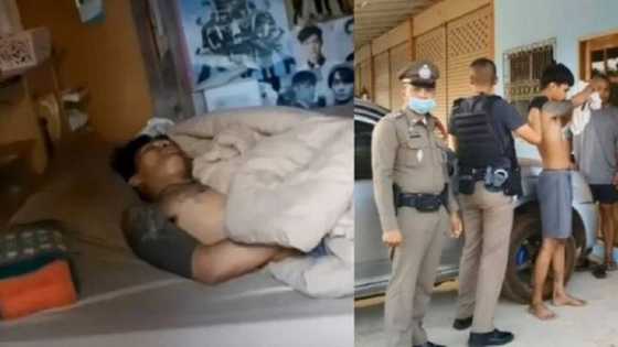 Hotunan ɓarawon da aka kama yana sharɓar barci a gidan ɗan sandan da ya shiga yi wa sata