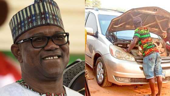 Mechanic refuses to collect money from car owner after seeing Peter Obi's sticker on the vehicle