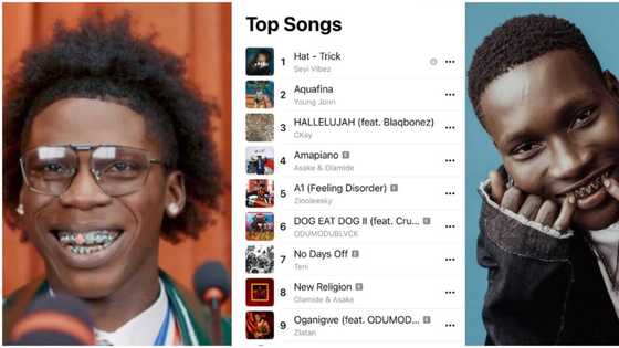 Seyi Vibez hits No1 on Apple Music after Zinoleesky vowed he wouldn’t, many react: "Man no be God"