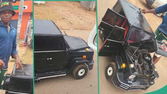 "See talent": Nigerian man from Imo state constructs small G-Wagon that uses battery to function