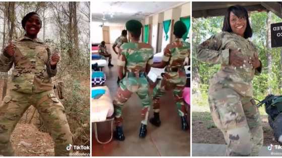 3 videos of fine female soldiers shaking waists & dancing hard that went viral this week, one danced in a bush